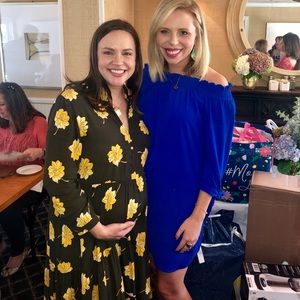 Off the shoulder blue dress